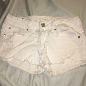 White denim shorts
